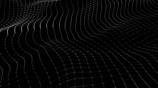 Волна Волна Частиц Футуристическая Волна Дизайн Плаката Технологический Векторный Фон — стоковый вектор