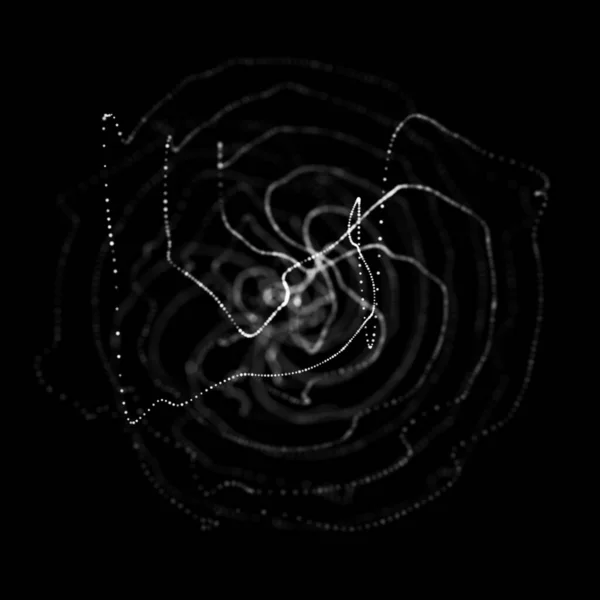 Sphère Noir Abstrait Sphère Avec Lignes Torsadées Les Lignes Brillantes — Photo