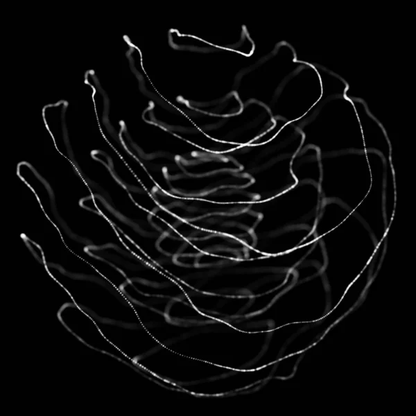Esfera Negra Abstracta Esfera Con Líneas Giro Líneas Brillantes Girando —  Fotos de Stock