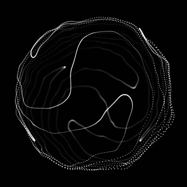 Абстрактна Чорна Сфера Сфера Поворотними Лініями Світлові Лінії Скручуються Зовнішній — стокове фото