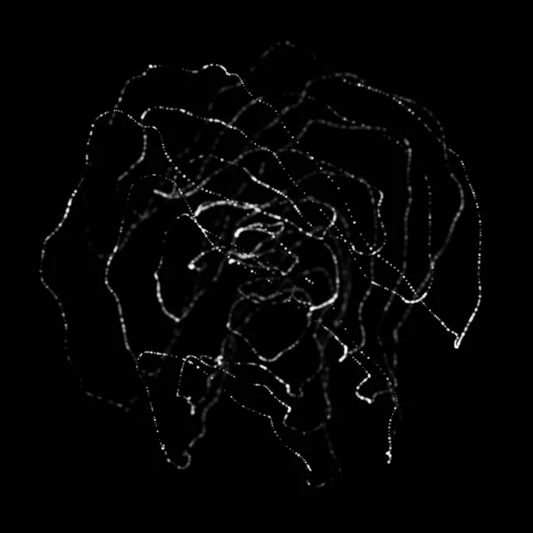 Sphère Noir Abstrait Lignes Incandescentes Tordant Conception Logo Objet Spatial — Photo