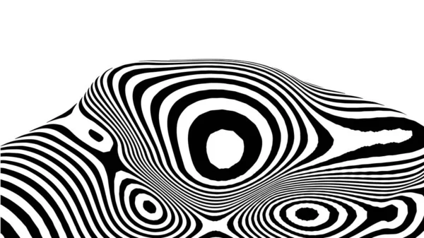 Optical Illusion Wave Abstract Black White Illusions Horizontal Lines Stripes — 스톡 벡터