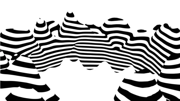 Optical Illusion Wave Abstract Black White Illusions Horizontal Lines Stripes — 스톡 벡터