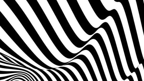 Optical Illusion Wave Abstract Black White Illusions Horizontal Lines Stripes — Stock Vector