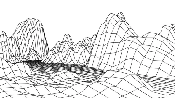 풍경의 이미지를 있습니다 와이어 프레임 이미지 일러스트 — 스톡 벡터