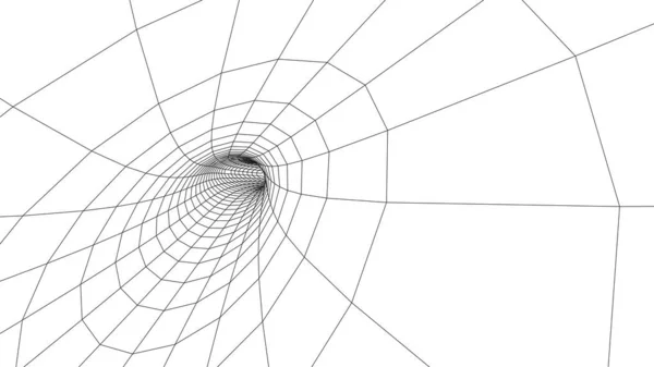 Tunnel Oder Wurmloch Tunnelraster Futuristische Perspektivische Gitter Hintergrundtextur — Stockvektor
