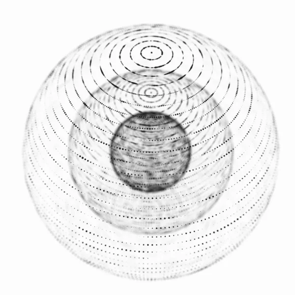 Σωματίδια Σφαίρας Αφηρημένη Σφαίρα Φτιαγμένη Από Σημεία Φουτουριστικό Στυλ Τεχνολογίας — Φωτογραφία Αρχείου