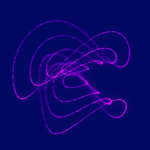 摘要蓝色三维球体 带扭曲线的球体 光彩夺目的线扭曲 外层空间物体 未来派技术风格 球状粒子 3D渲染 — 图库照片