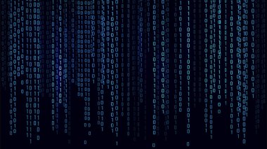 Şifreli matris arkaplan. Bir matris tarzında arkaplan. Hacker konsepti. Vektör İllüstrasyonu.