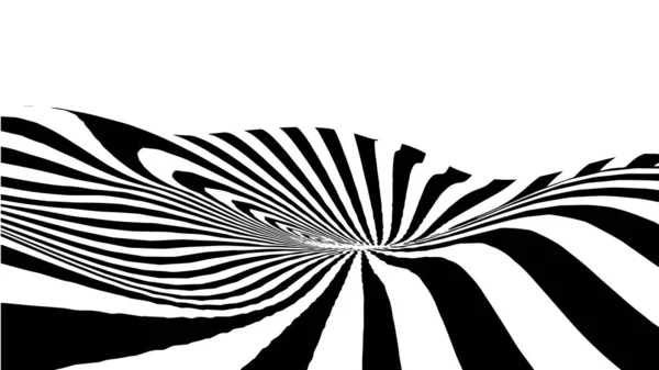Optical Illusion Wave Abstract Black White Illusions Vector Illustration — Stock Vector