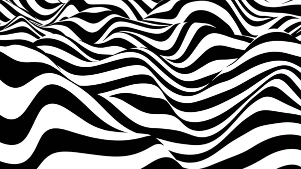 Onda Ilusión Óptica Ilusiones Abstractas Blanco Negro Ilustración Vectorial — Vector de stock