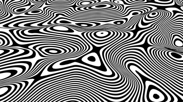 Optical illusion wave. Abstract 3d black and white illusions. Vector illustration.