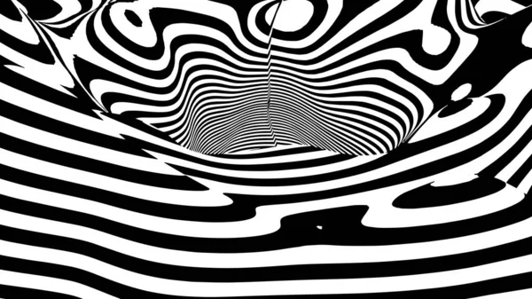 Onda Ilusión Óptica Ilusiones Abstractas Blanco Negro Ilustración Vectorial — Vector de stock