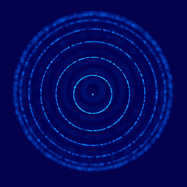 Αφηρημένη Μπλε Σφαίρα Κατασκευασμένα Από Σημεία Φουτουριστικό Στυλ Τεχνολογίας Σωματίδια — Φωτογραφία Αρχείου