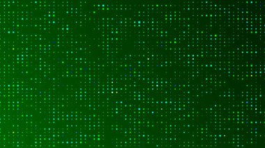 Yarı ton deseni. Yeşil kompozisyon. Arıza geçmişi. Gradyan tasarım arka planı. Soyut noktalı arkaplan. Bulanık noktalar. 3d oluşturma.