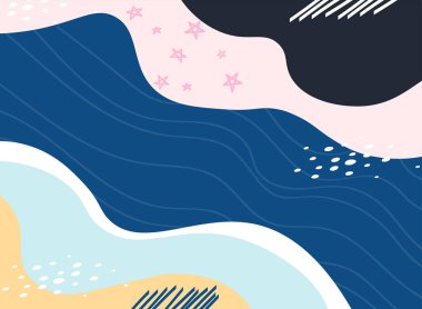 Memphis arka planı dokusu ve mavi 2020 vektör şablonu.