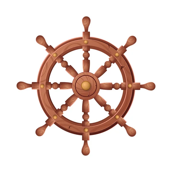 Колесо Векторной Иллюстрации Корабля Изолированное Белом Фоне — стоковый вектор