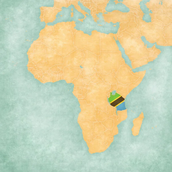 Mapa de África - Tanzania — Foto de Stock