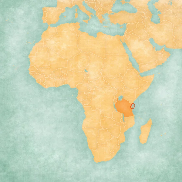 Karte von Afrika - Sansibar — Stockfoto