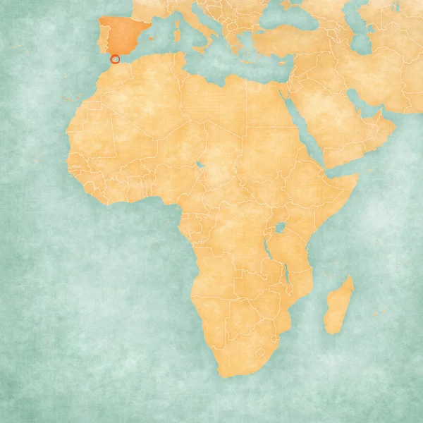 匹配的非洲-休达电子地图 — 图库照片