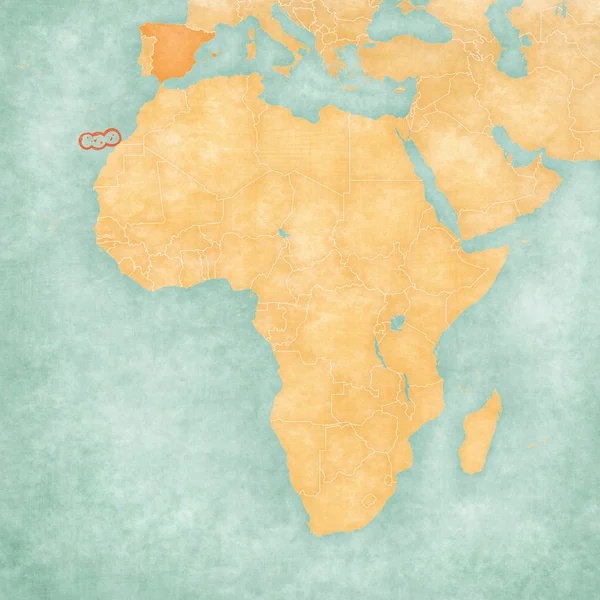 Mapa Afryki - Wyspy Kanaryjskie — Zdjęcie stockowe