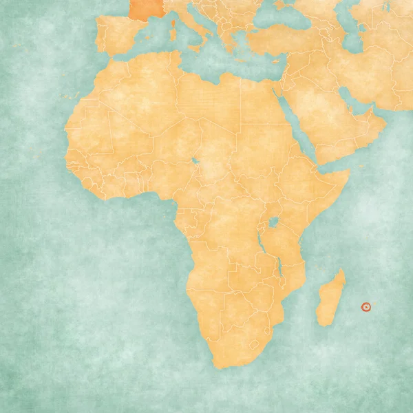 Mapa Afriky - Reunion — Stock fotografie