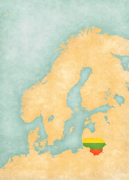 Map of Scandinavia - Lithuania — Stock Photo, Image