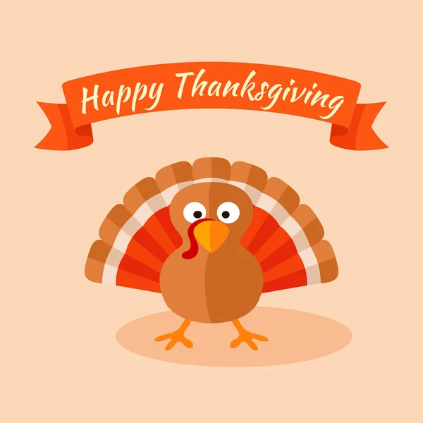 Joyeux Thanksgiving avec dinde — Image vectorielle