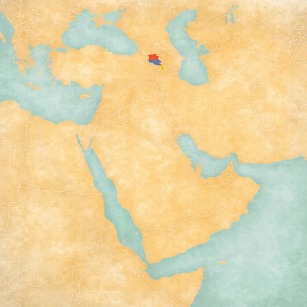 中东-亚美尼亚地图 — 图库照片