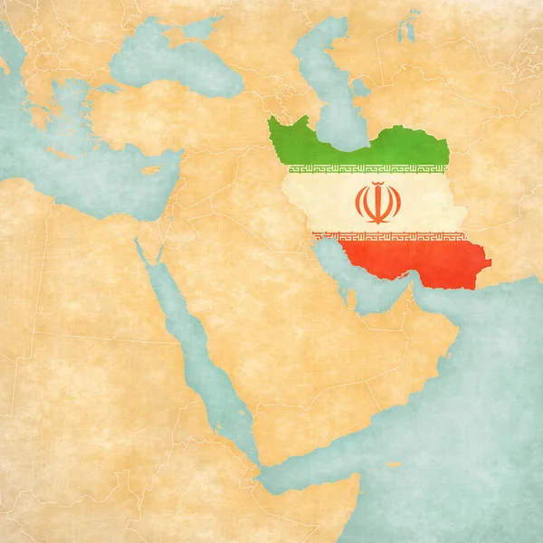 中東・ イランの地図 — ストック写真