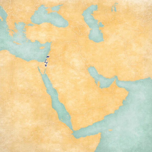中东地图-以色列 — 图库照片