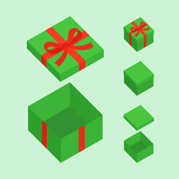 Caixa de Natal verde — Vetor de Stock