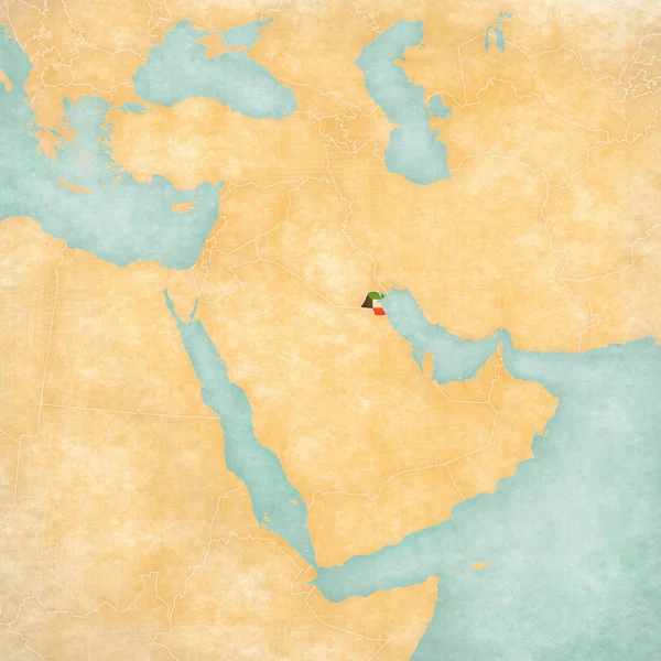 Mapa do Médio Oriente - Kuwait — Fotografia de Stock