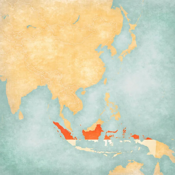 Mapa de Asia Oriental - Indonesia — Foto de Stock