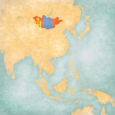 Map of East Asia - Mongolia clipart