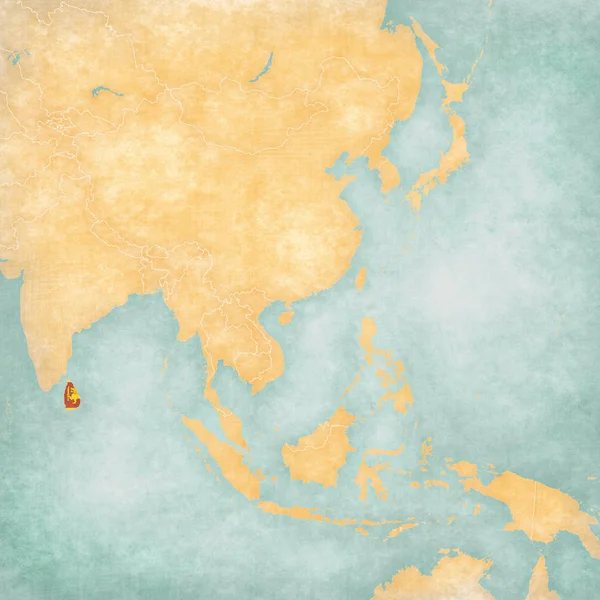 Map of East Asia - Sri Lanka — Stock Photo, Image