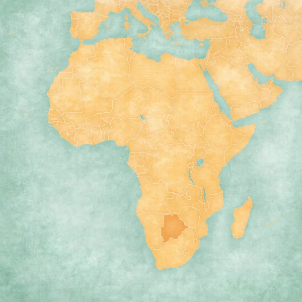 Карта Африки - Ботсвани — стокове фото