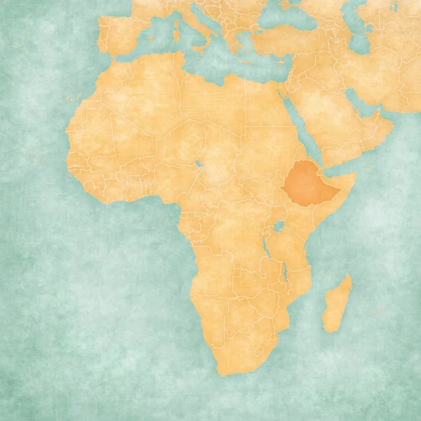 匹配的非洲-埃塞俄比亚电子地图 — 图库照片