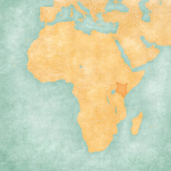 匹配的非洲-肯尼亚电子地图 — 图库照片