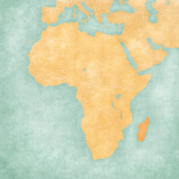 Mapa Afryki - Madagaskar — Zdjęcie stockowe