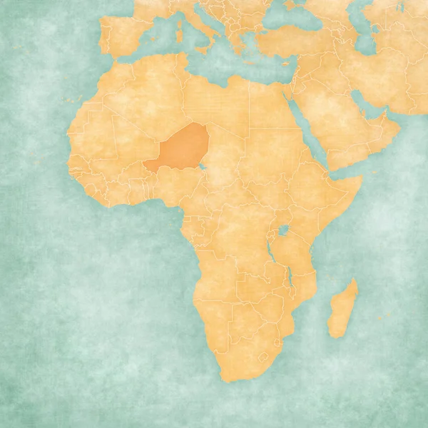Mappa dell'Africa - Niger — Foto Stock