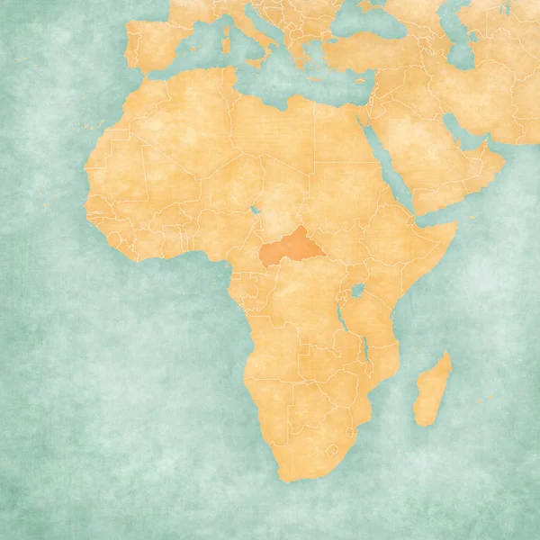 Mapa Afryki - Republika Środkowoafrykańska — Zdjęcie stockowe
