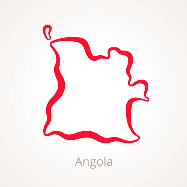 Angola - Mapa del esquema — Archivo Imágenes Vectoriales