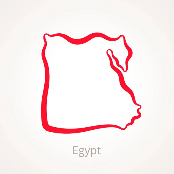 Egypte - Carte des contours — Image vectorielle