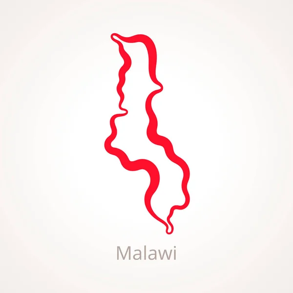 Malawi - Outline Map — Stock Vector