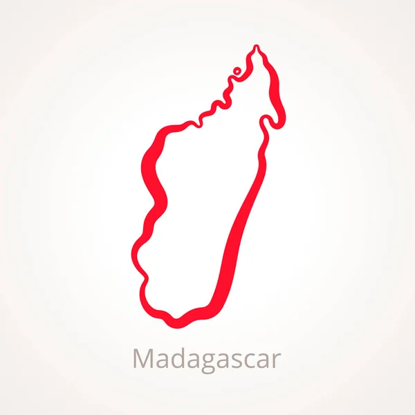 Madagascar - Mapa del esquema — Vector de stock