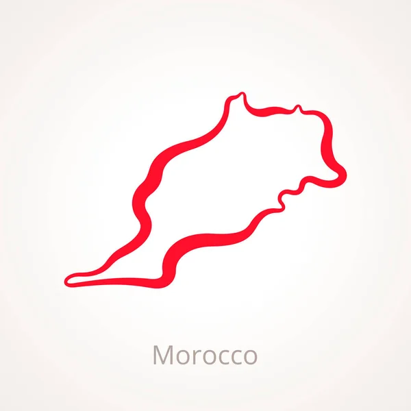 Marruecos - Mapa del esquema — Vector de stock