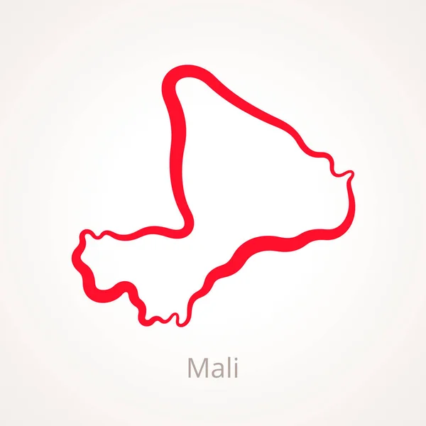 Mali - Mapa do esboço — Vetor de Stock