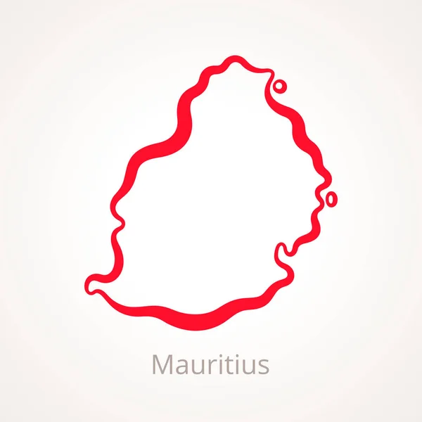 Mauricio - Mapa del esquema — Vector de stock