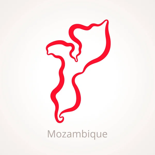 Mozambik - anahat harita — Stok Vektör